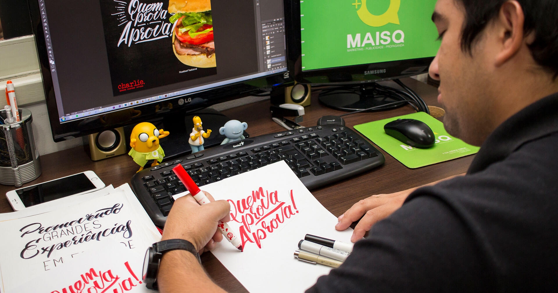 Lettering para os Anúncios do Charlie Burguer