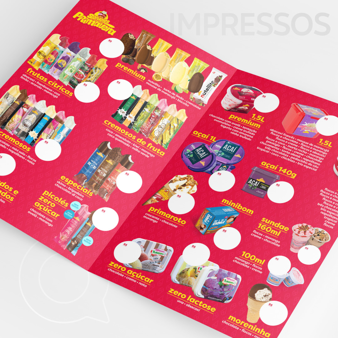 Novo Folder de Sorvetes para Sorvetes Primavera