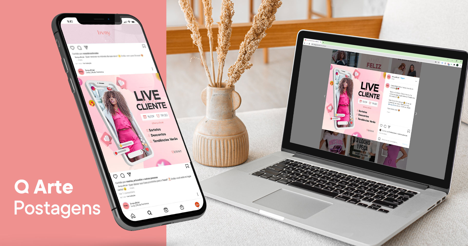 Post e Story para Live Livny Moda Feminina