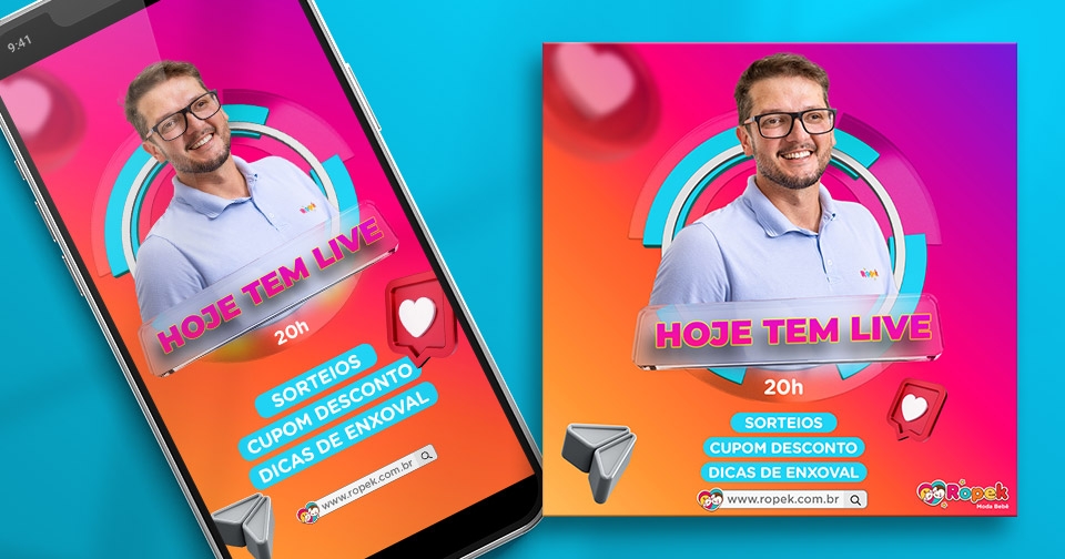 Material para Divulgação de Live