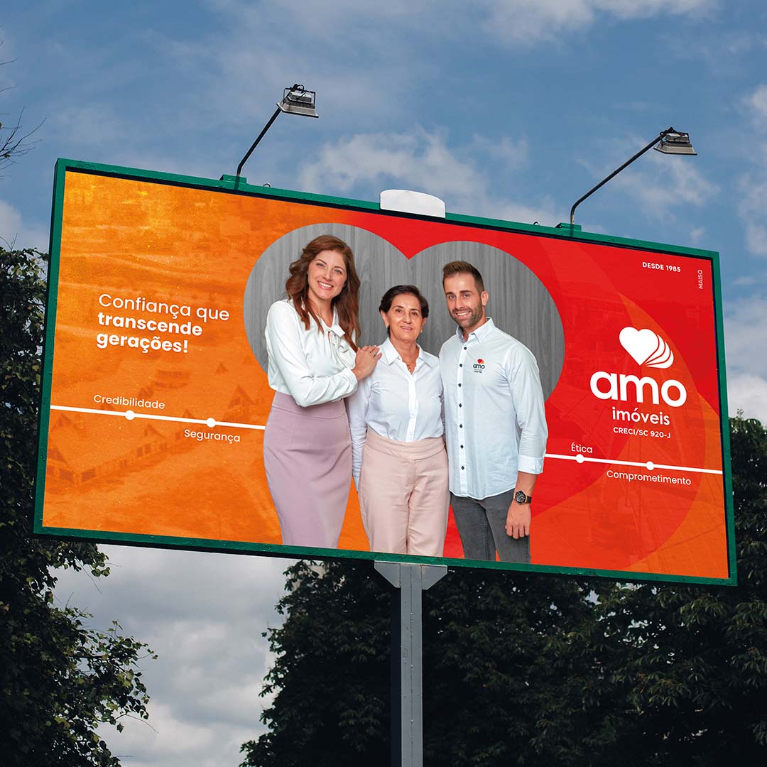 Outdoor Institucional para AMO Imóveis na Cidade de Brusque SC 1