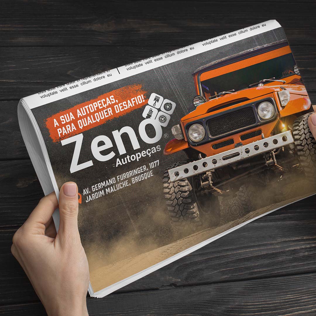 Artes para Divulgação em Jornal e Redes Sociais para a Zeno Autopeças 1